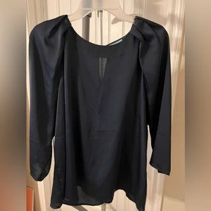 black silk top
